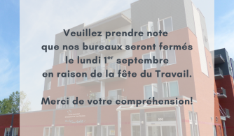 Fermeture des bureaux – Lundi 1er septembre